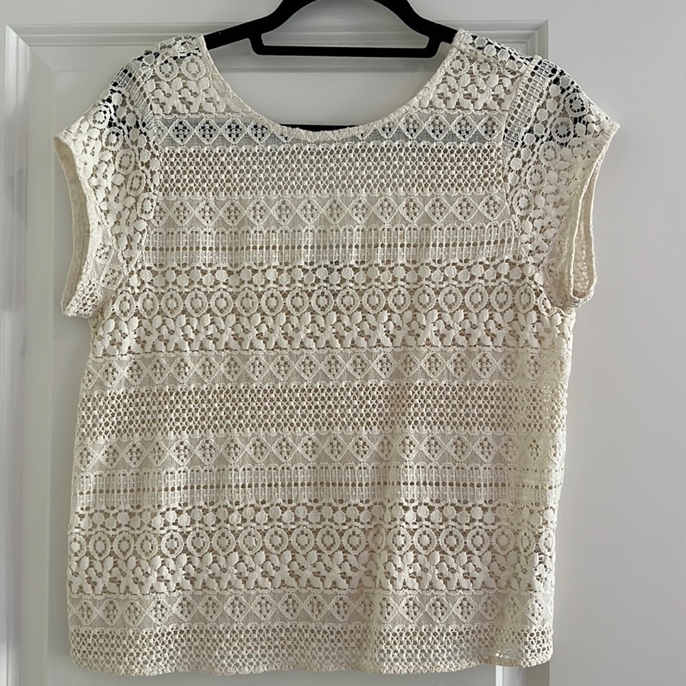 White lace Joie top size medium